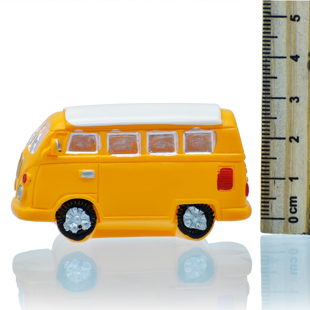Miniature Orange Bus | Pack Of 1 | 5x3x1.5 Cm | Garden Decor And Accessories