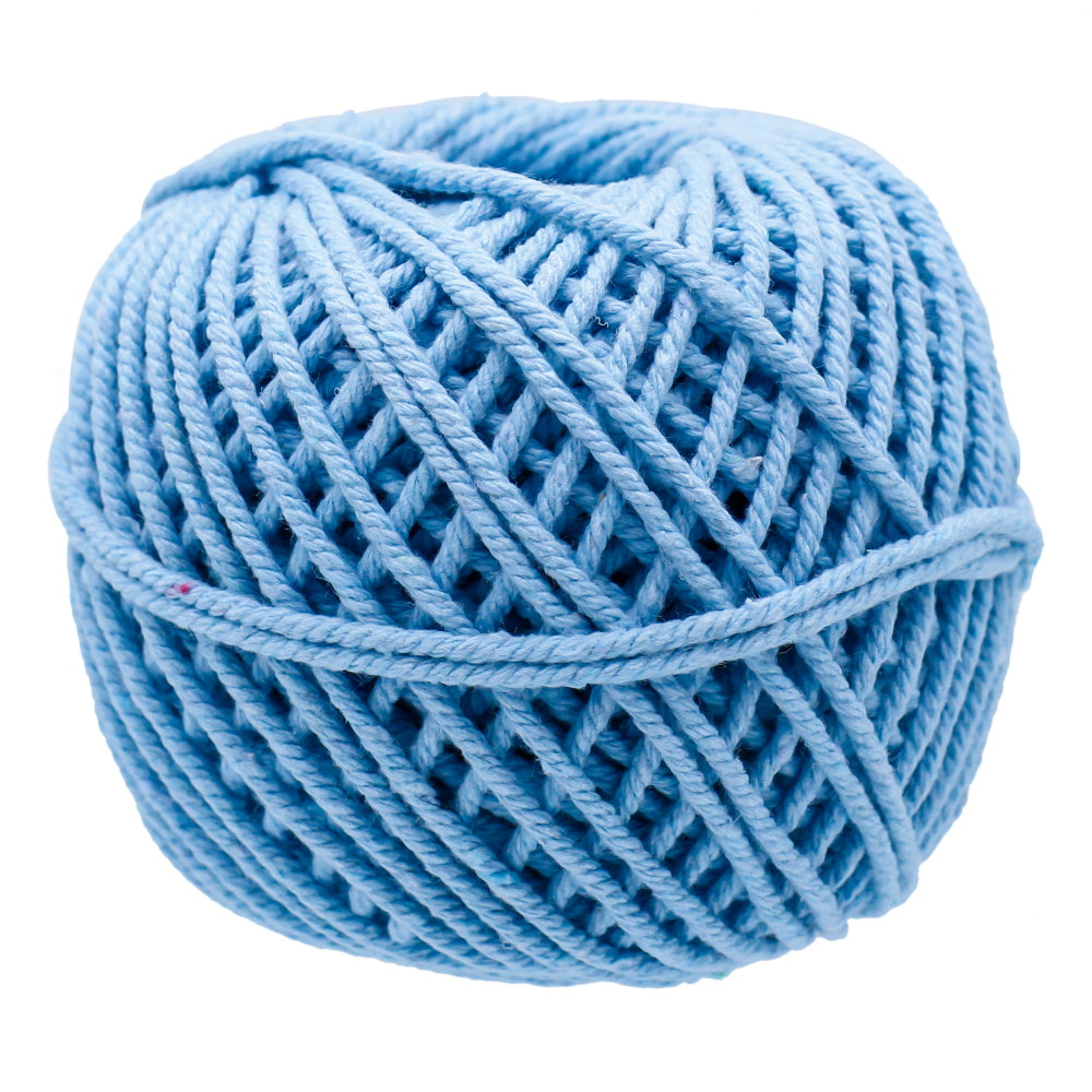 Natural Craft Cotton Rope For String Art | 100 Meter Long X 2 Mm Thick | Sky Blue