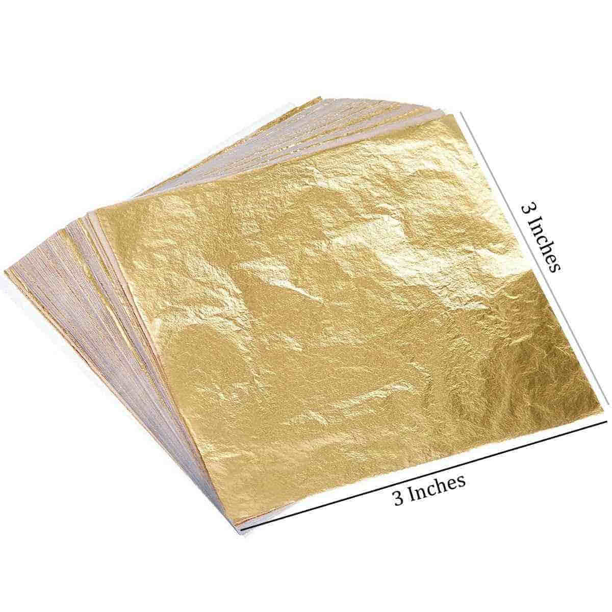 Gilding Gold Foil Paper (Pack Of 25 Sheets) (3x3 Inch)