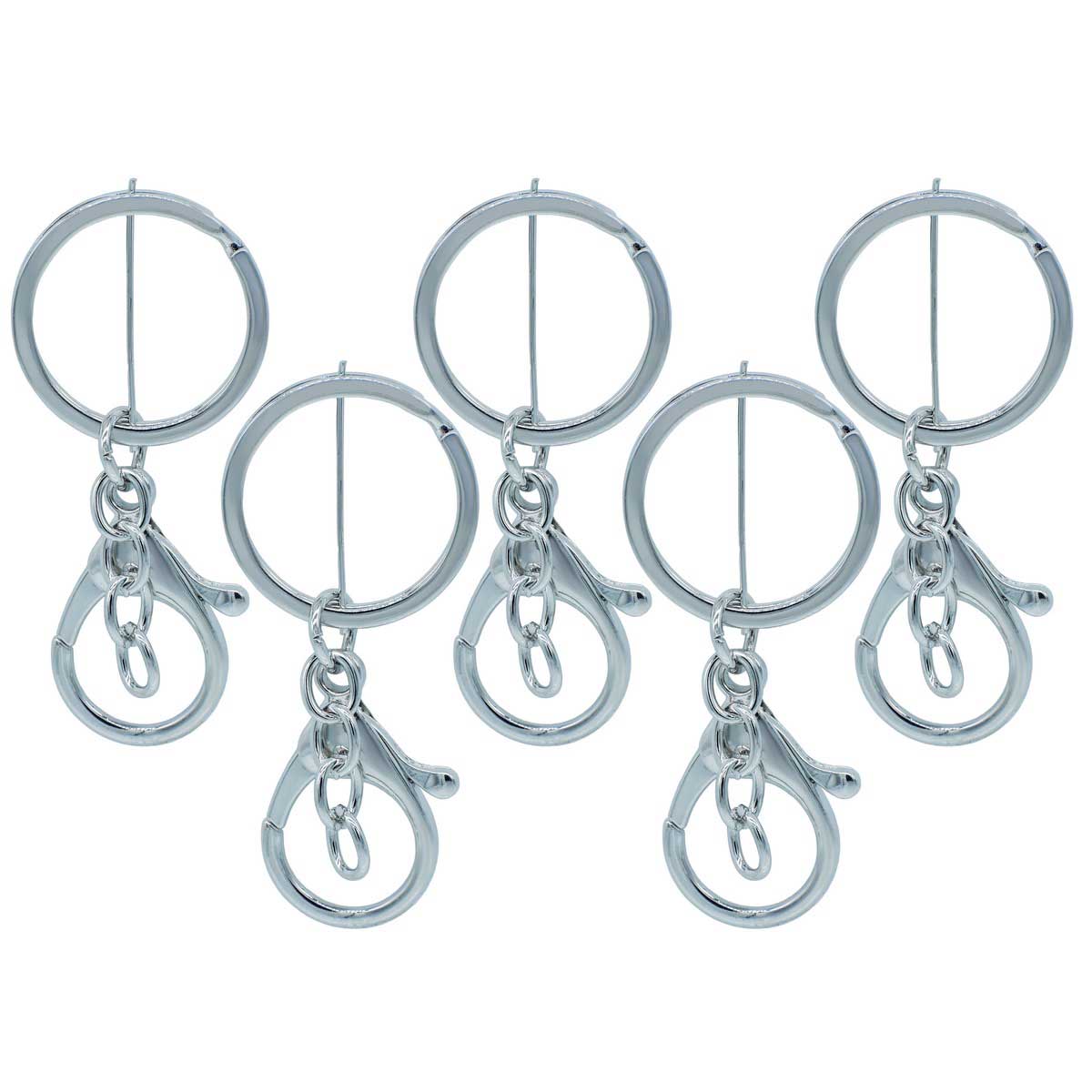 Keychain Ring Hook | Pack Of 5 | 2.5 Inch | Sliver
