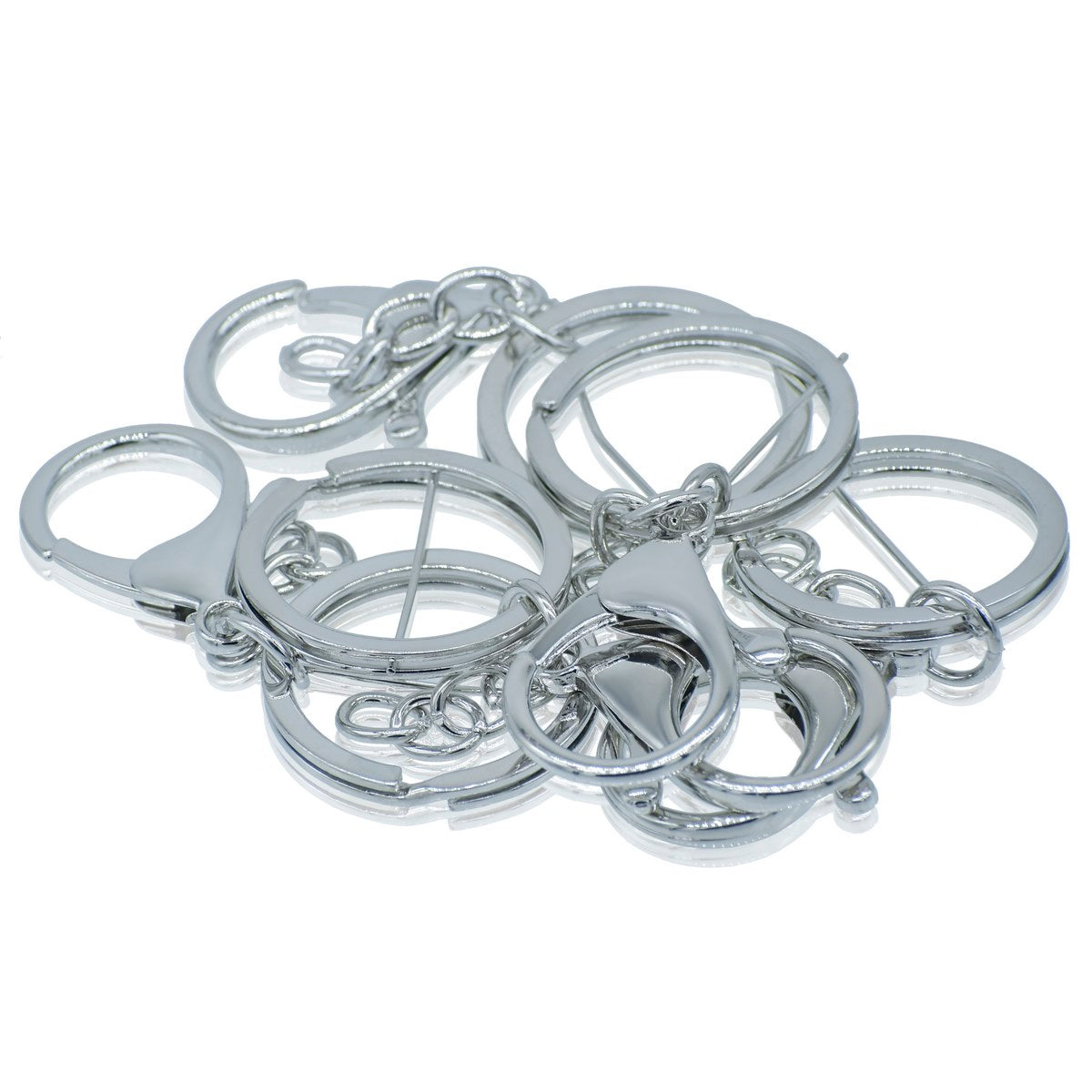 Keychain Ring Hook | Pack Of 5 | 2.5 Inch | Sliver