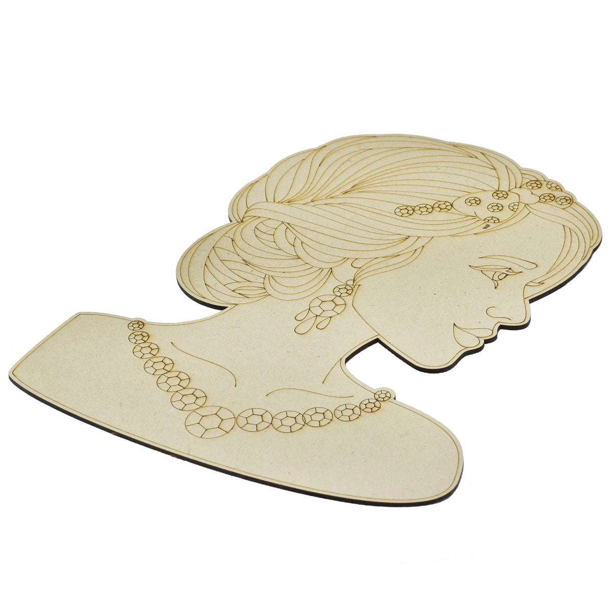 Pre Marked MDF Floral Cutout With Easel Brush Water Colors | 10 Inch