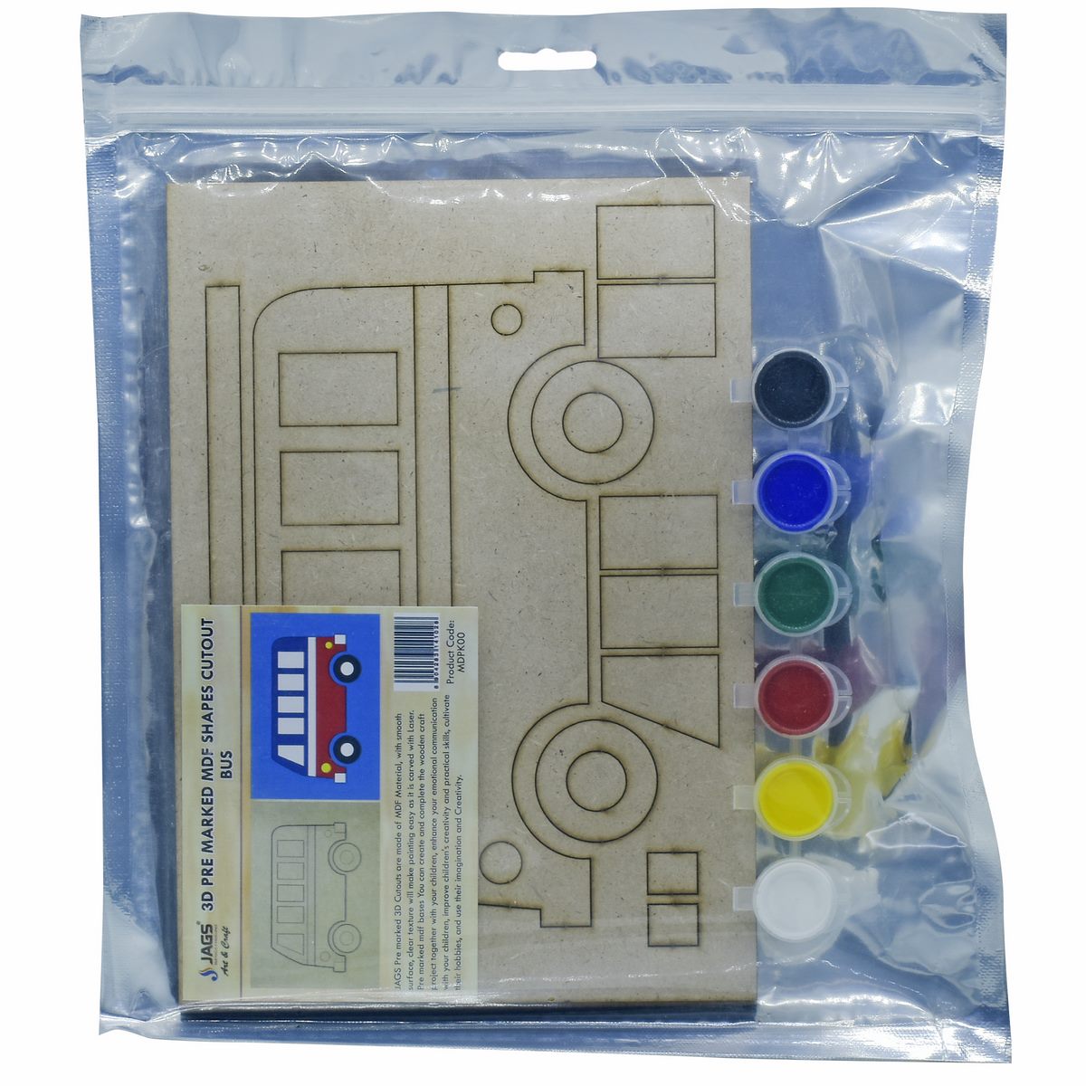 A5 Pre Marked MDF Bus Cutout With Brush & Water Colors