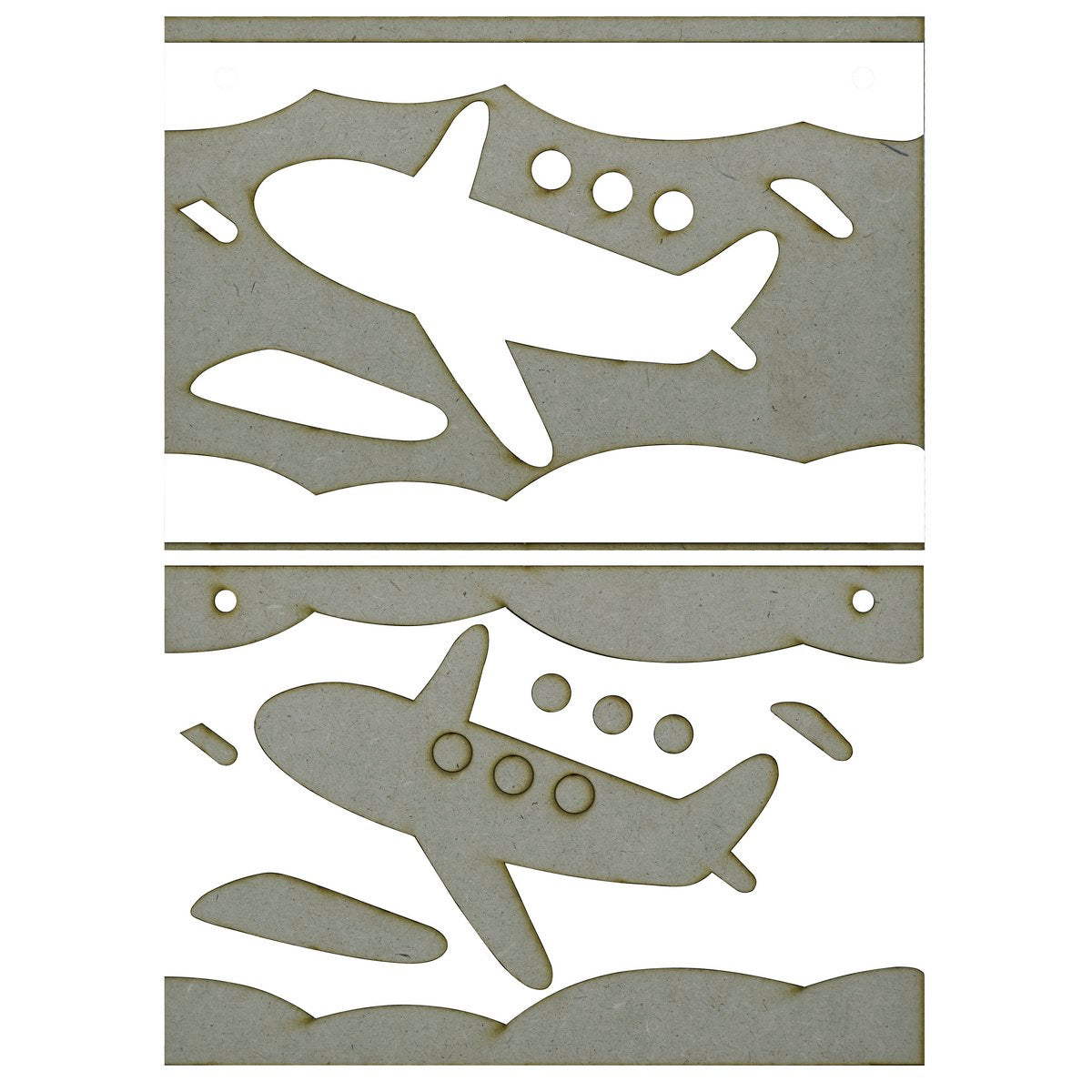 A5 Pre Marked MDF Air Craft Cutout With Brush & Water Colors