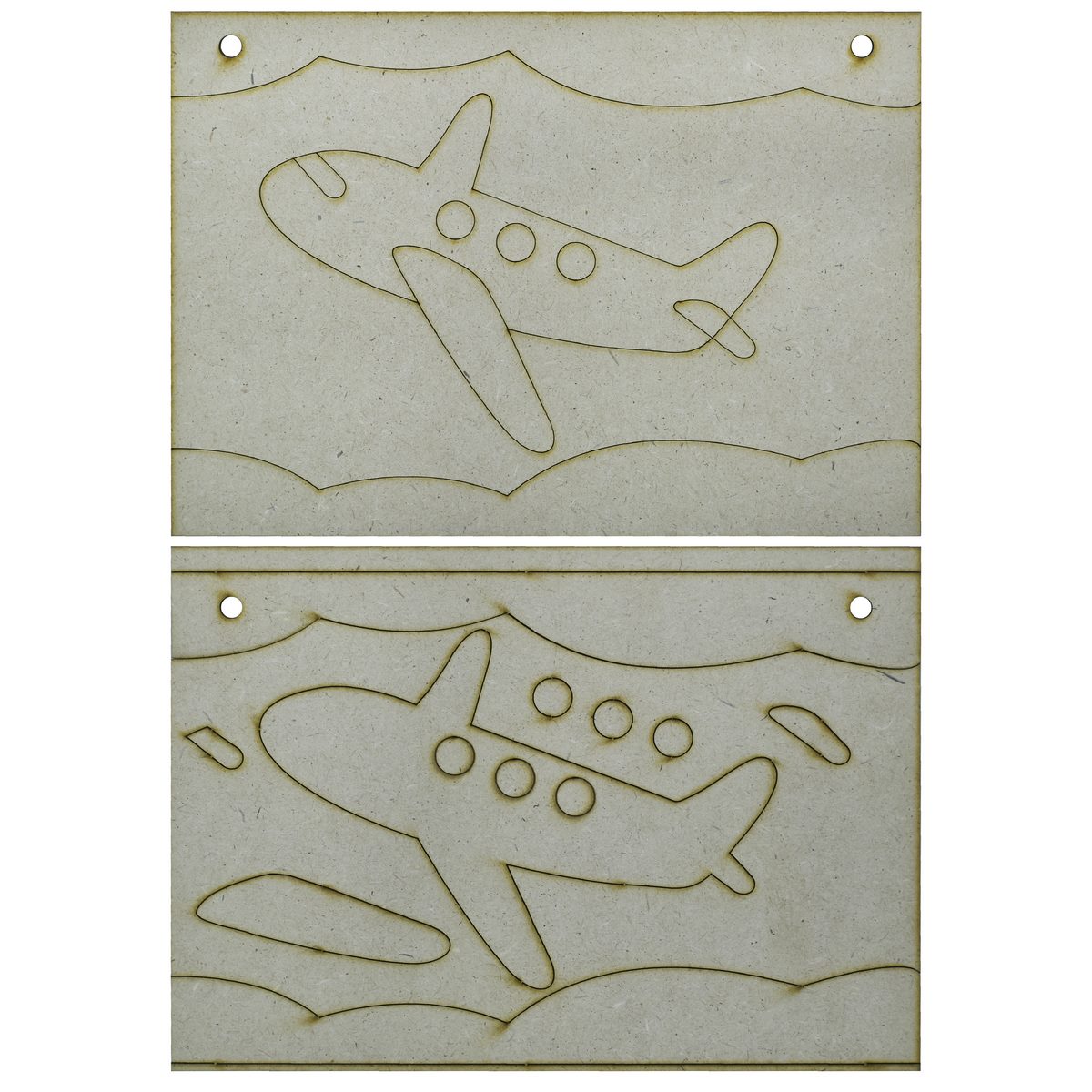 A5 Pre Marked MDF Air Craft Cutout With Brush & Water Colors