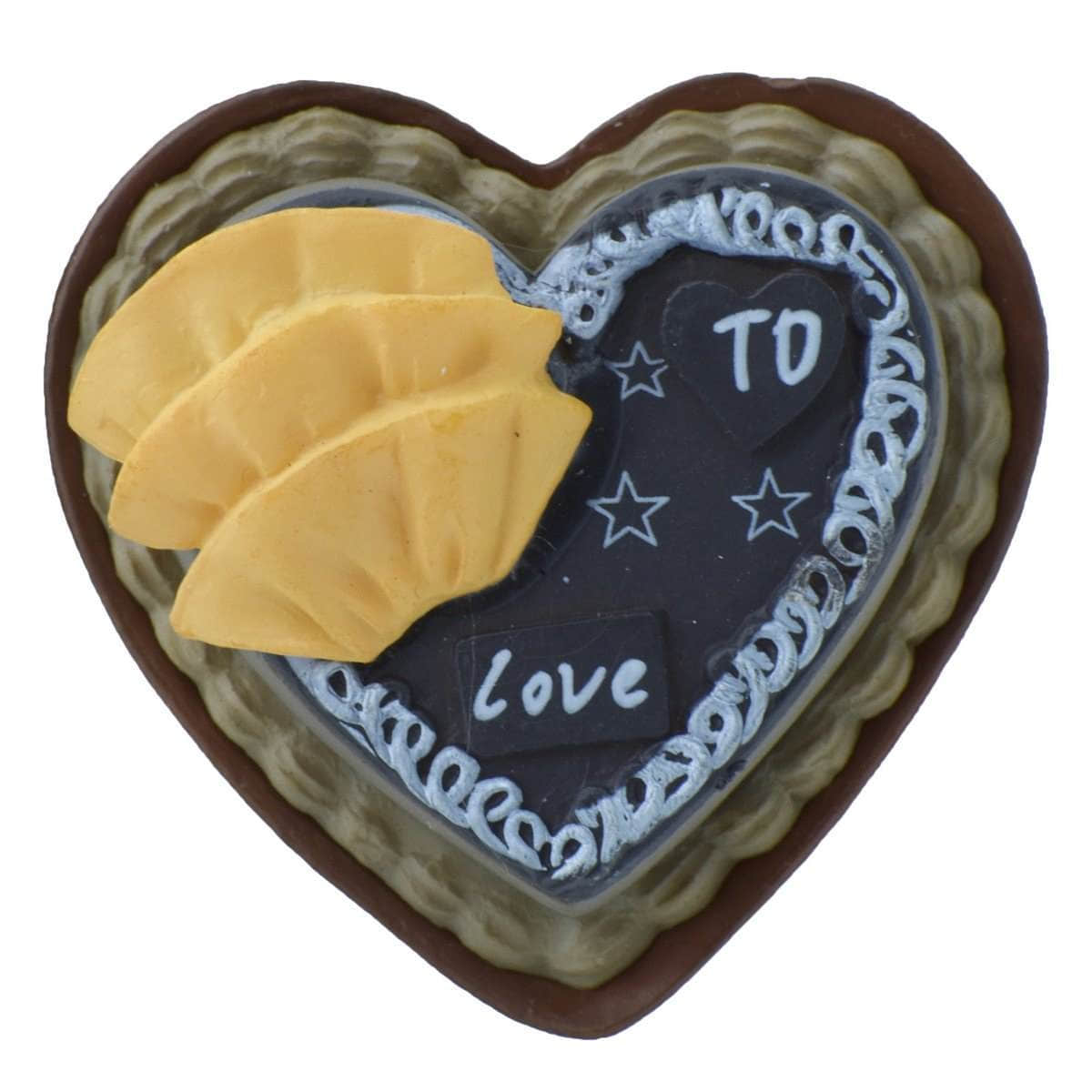 Miniature Heart Shaped Cake | To Love | 4x4x2 Cm | Dollhouse Decor And Accessories