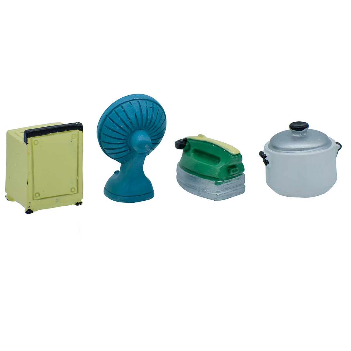 Miniature Washing Machine, Fan, Iron And Cooker Pack Of 4 | 2x1.5x1.5 Cm