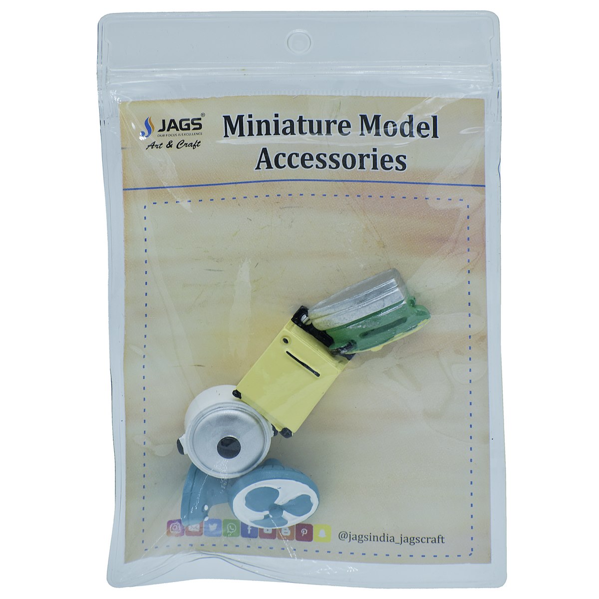 Miniature Washing Machine, Fan, Iron And Cooker Pack Of 4 | 2x1.5x1.5 Cm