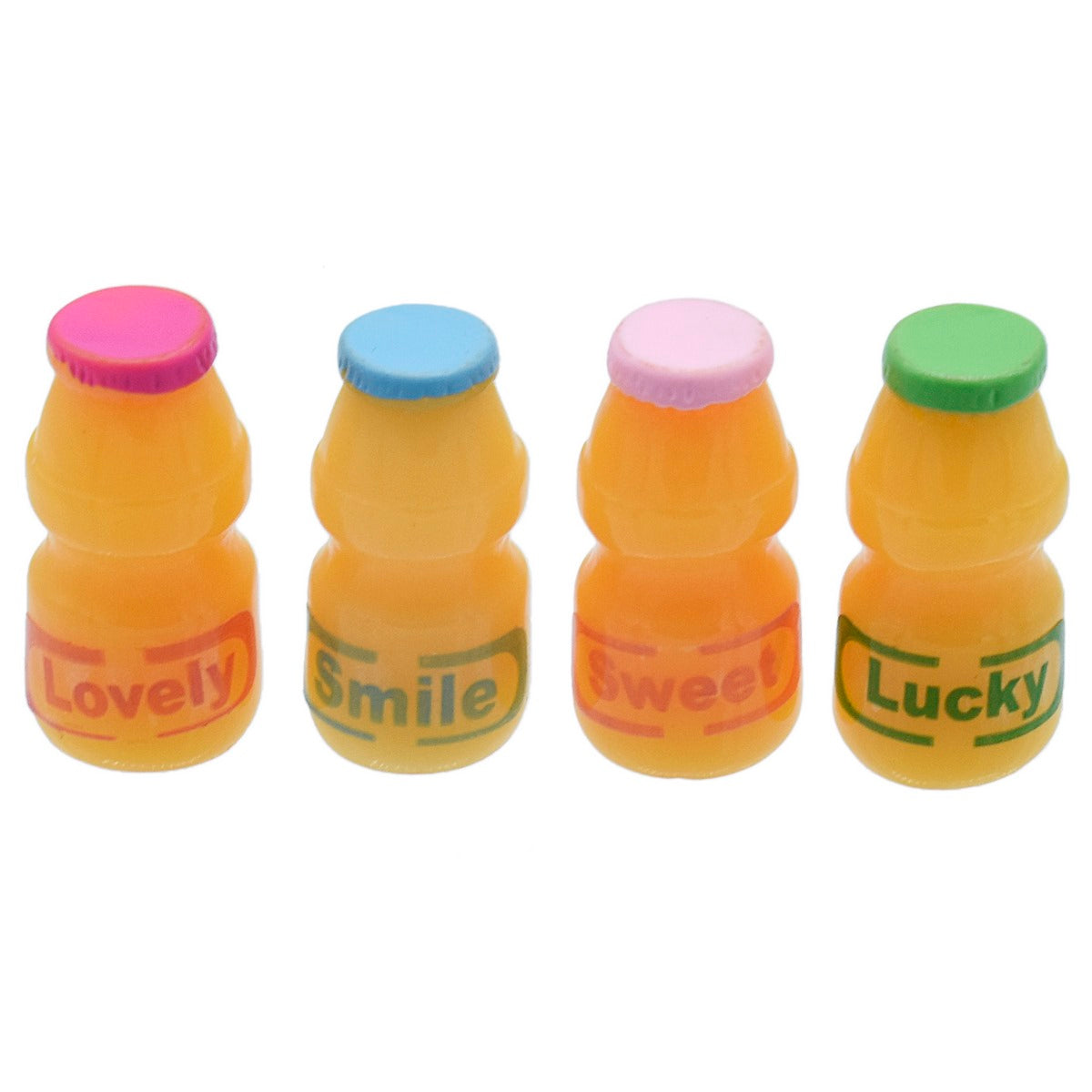 Miniature Orange Juice Bottle Pack Of 4 | 1x1x2 Cm | Dollhouse Decor And Accessories