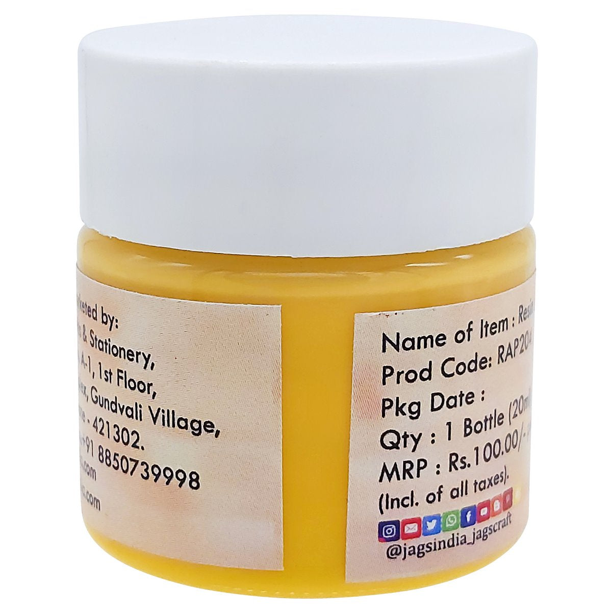 JAGS Opaque Pigment Paste For Resin Art | 20 Ml | Golden Yellow