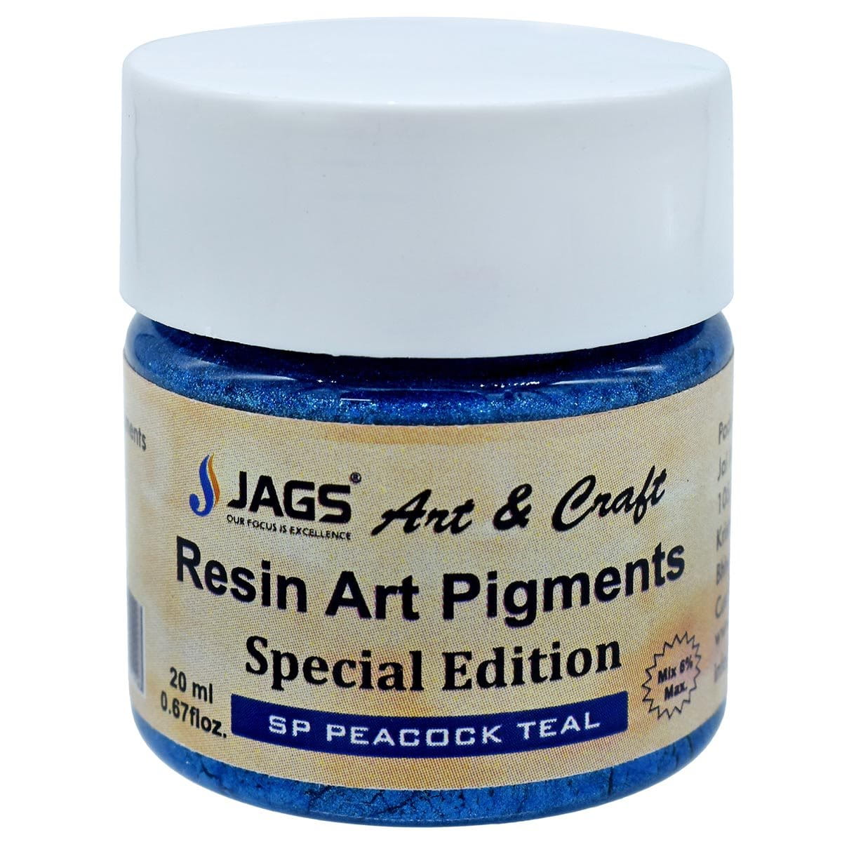 JAGS Opaque Metallic Pigment Paste For Resin Art | 20 Ml | SP Peacock Teal