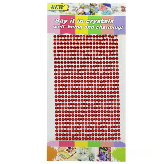 Self-Adhesive Stone Stickers For Craft | 4 Mm | Red | Round