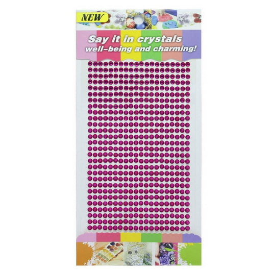 Self-Adhesive Stone Stickers For Craft | 4 Mm | Rani Pink | Round