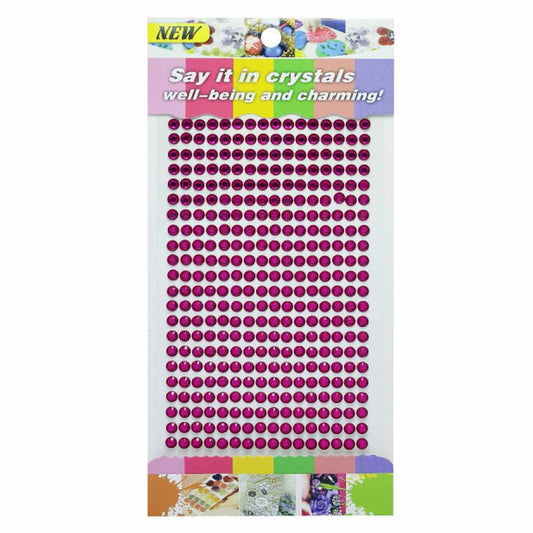 Self-Adhesive Stone Stickers For Craft | 5 Mm | Rani Pink | Round