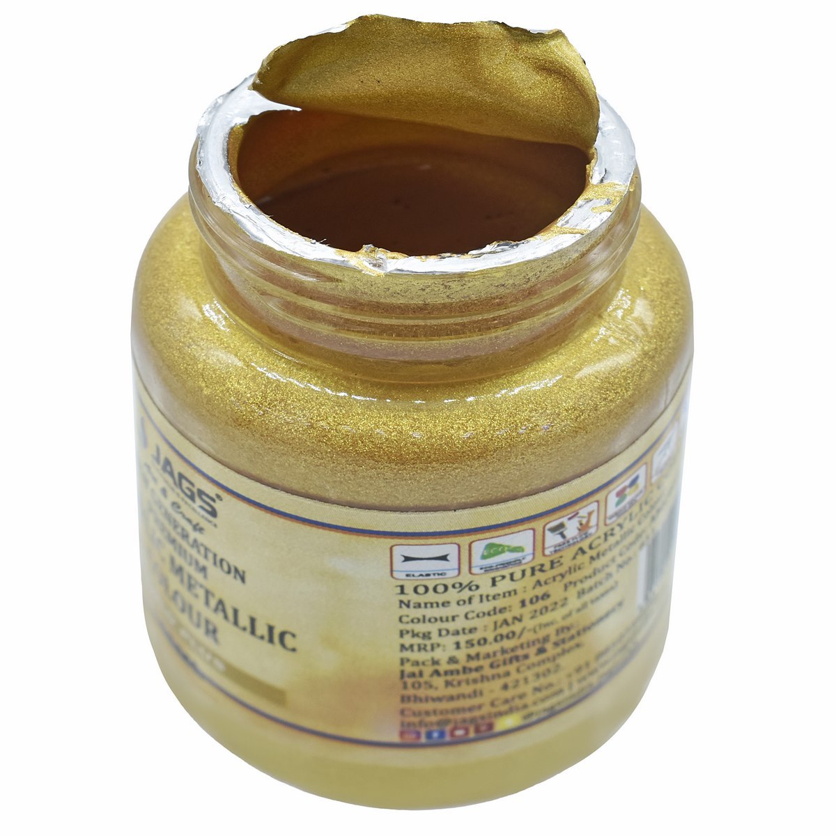 Premium Acrylic Metallic Colour | Gold Plus | 45ml