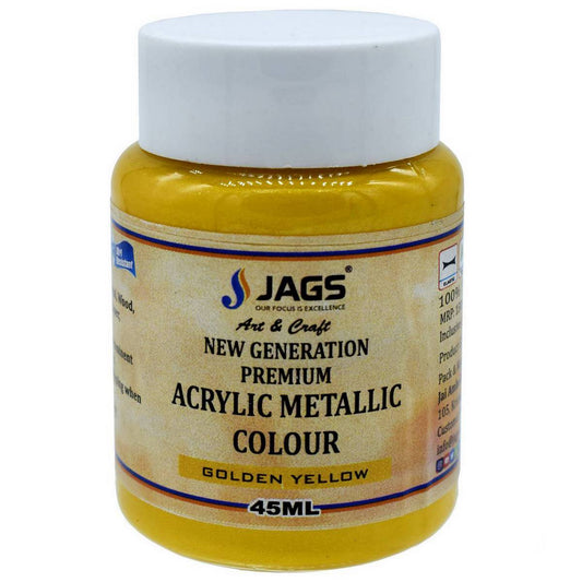 Premium Acrylic Metallic Colour | Golden Yellow | 45ml