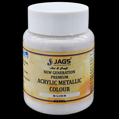 Premium Acrylic Metallic Colour | Silver | 45ml