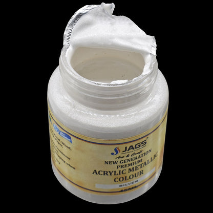 Premium Acrylic Metallic Colour | Silver | 45ml