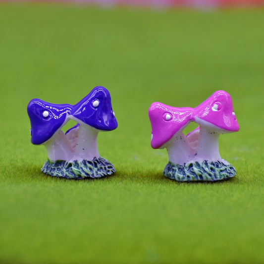 Miniature Colorful Mushroom Plants | Pack Of 2 | 2x1.5x2 Cm | Dollhouse Decor And Accessories
