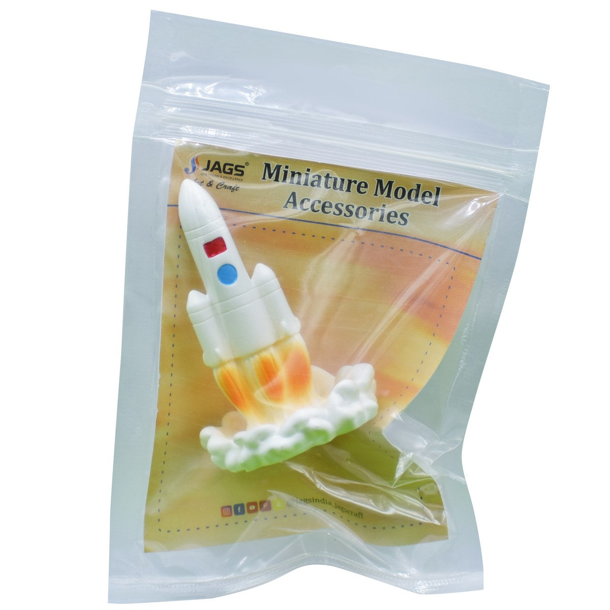 Miniature White Space Rocket | Pack Of 1 | 4x0.5x7 Cm