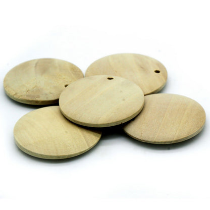 Wooden Pendant | 30 Mm | Pack Of 5