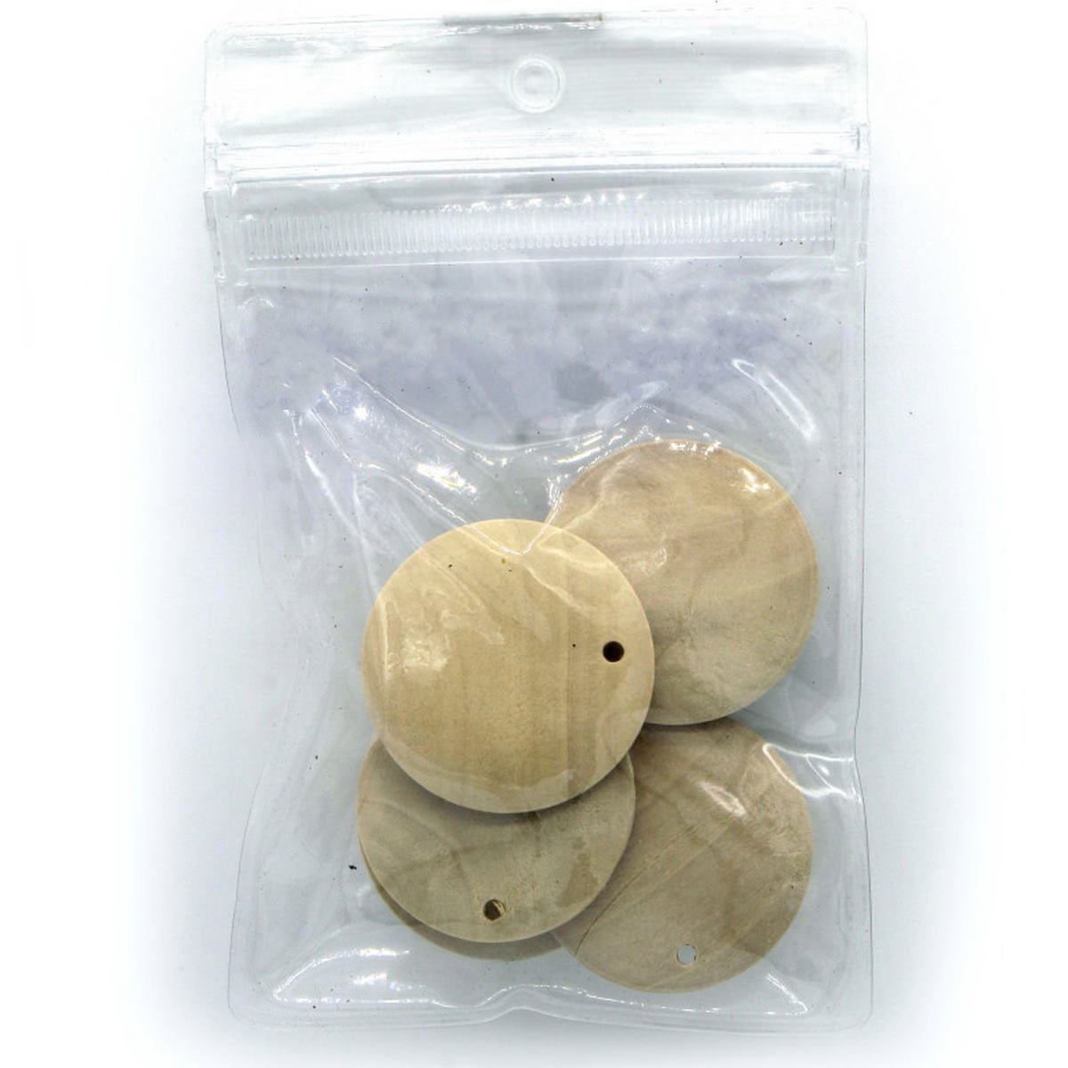 Wooden Pendant | 30 Mm | Pack Of 5