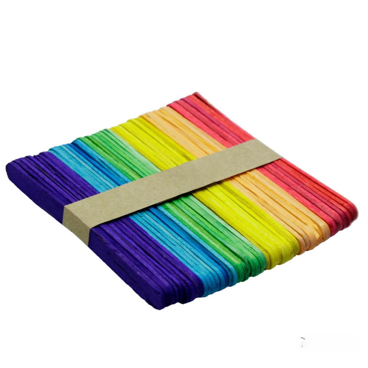 Craft Ice Cream Stick Coloured | Size: 4.5 Inch| Pack of 48 Pieces