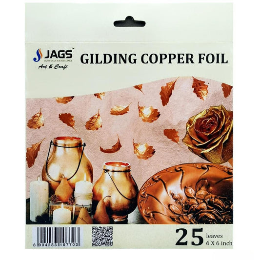 Gilding Copper Foil Paper (Pack Of 25 Sheets) (6x6 Inch)