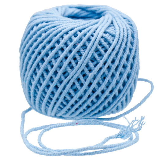 Natural Craft Cotton Rope For String Art | 100 Meter Long X 2 Mm Thick | Sky Blue