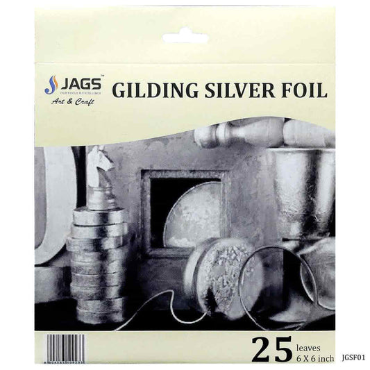 Gilding Silver Foil Paper (Pack Of 25 Sheets) (6x6 Inch)