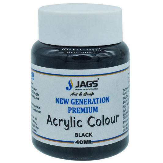Premium Acrylic Colour Paint | Black | 40 Ml