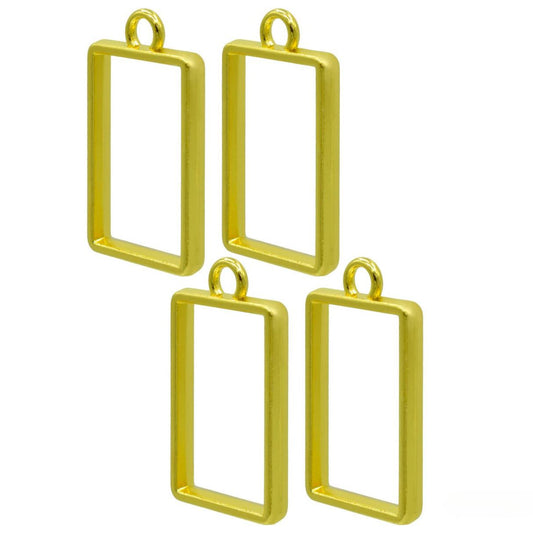 Rectangle Shape Bezels Pack Of 4 | Gold | Pendant Earrings For Resin Art