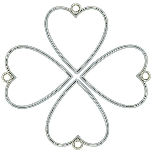 Heart Shape Bezels Pack Of 4 | Silver | Pendant Earrings For Resin Art