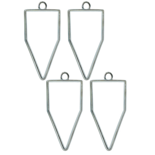 Pencil Shape Bezels Pack Of 4 | Silver | Pendant Earrings For Resin Art