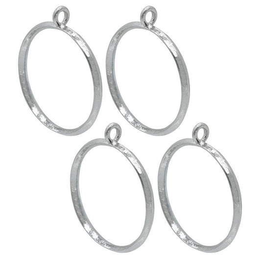 Round Bezels Pack Of 4 | Silver | Pendant Earrings For Resin Art