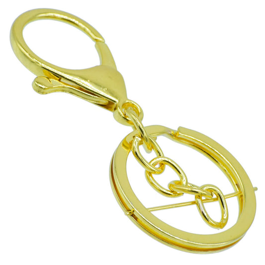 Keychain Ring Hook | Pack Of 5 | 2.5 Inch | Gold