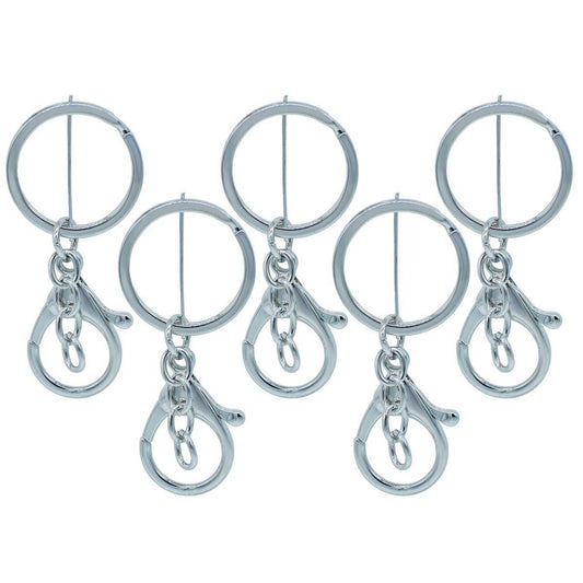 Keychain Ring Hook | Pack Of 5 | 2.5 Inch | Sliver