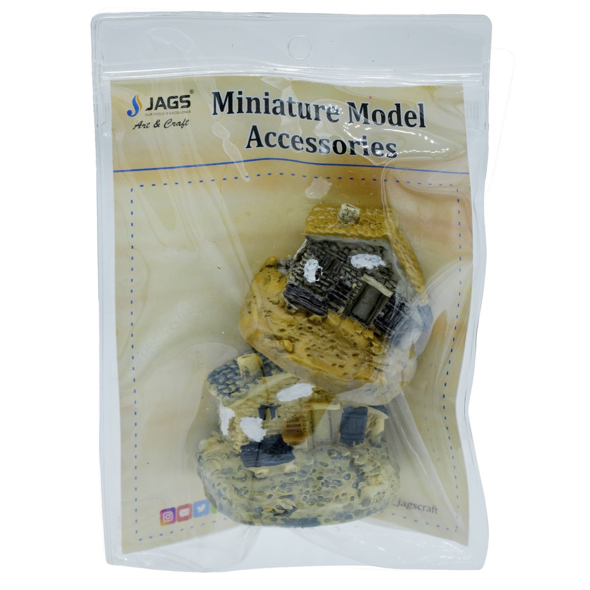Miniature Model Garden House | Pack Of 2 | 3x3.5x3 cm | Dollhouse Decor And Accessories