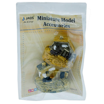 Miniature Model Garden House | Pack Of 2 | 3x3.5x3 cm | Dollhouse Decor And Accessories