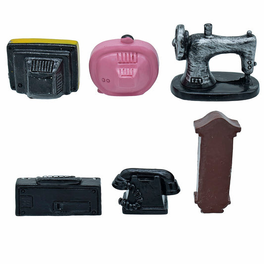 Miniature Vintage Entertainment Set 5 | 2x1.5x1.5 Cm | Dollhouse Decor And Accessories