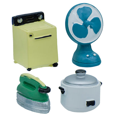 Miniature Washing Machine, Fan, Iron And Cooker Pack Of 4 | 2x1.5x1.5 Cm