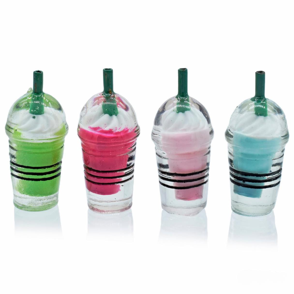 Miniature Milkshake Pack Of 4 | 1x1x3.5 Cm | Dollhouse Decor And Accessories