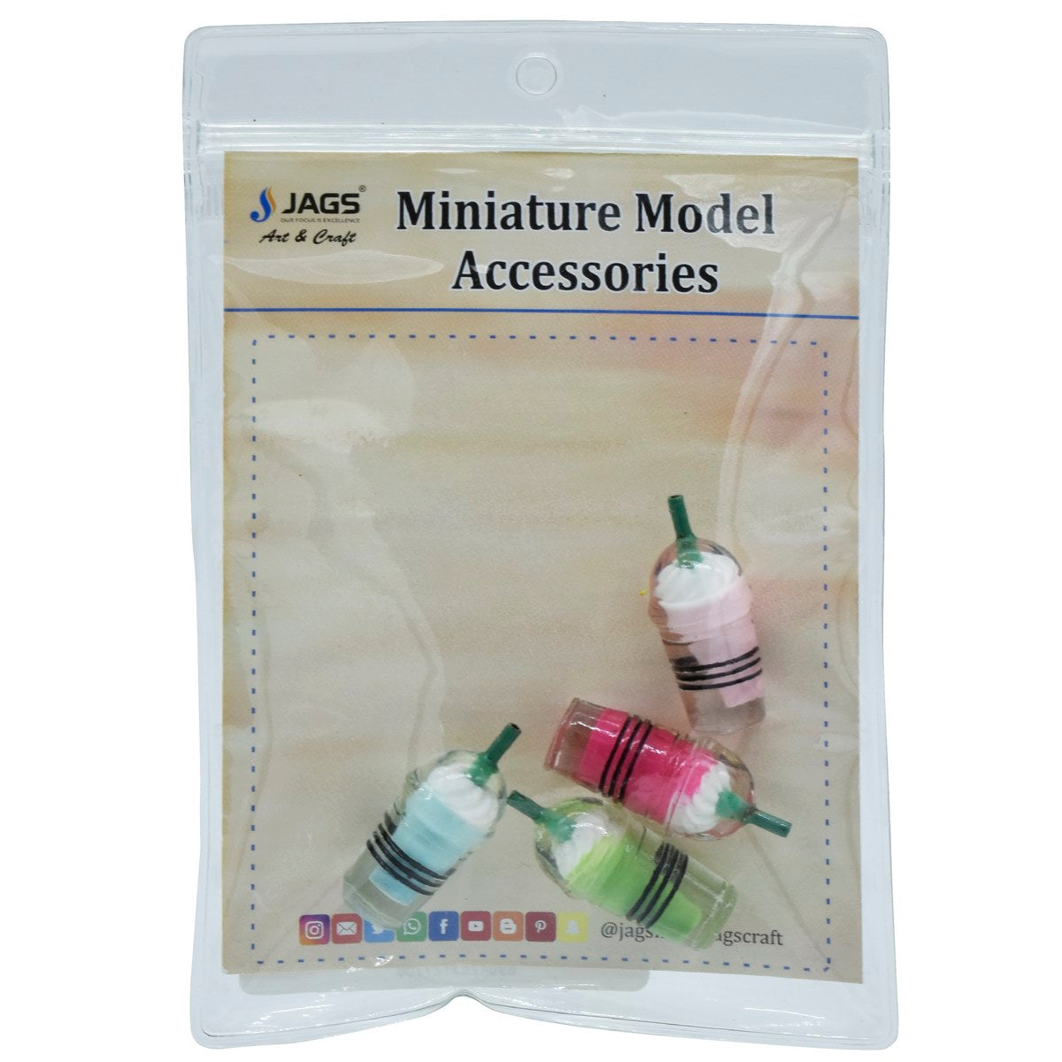 Miniature Milkshake Pack Of 4 | 1x1x3.5 Cm | Dollhouse Decor And Accessories