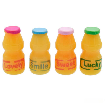 Miniature Orange Juice Bottle Pack Of 4 | 1x1x2 Cm | Dollhouse Decor And Accessories