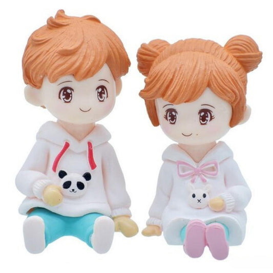 Miniature Boy & Girl Pack Of 2 | 4x2x5 Cm | Dollhouse Decor And Accessories