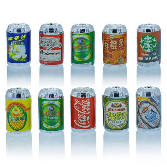 Miniature Model Juice Tin | Pack Of 10 | 1x1x2 Cm | Dollhouse Decor And Accessories