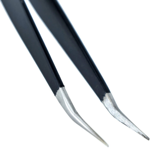Sharp Pointed Dissecting Forceps Curved (Tweezer) (1x1x14 Cm) | Black